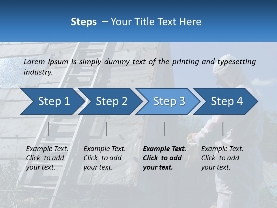 A Man In A White Suit And A Ladder Next To A Building PowerPoint Template