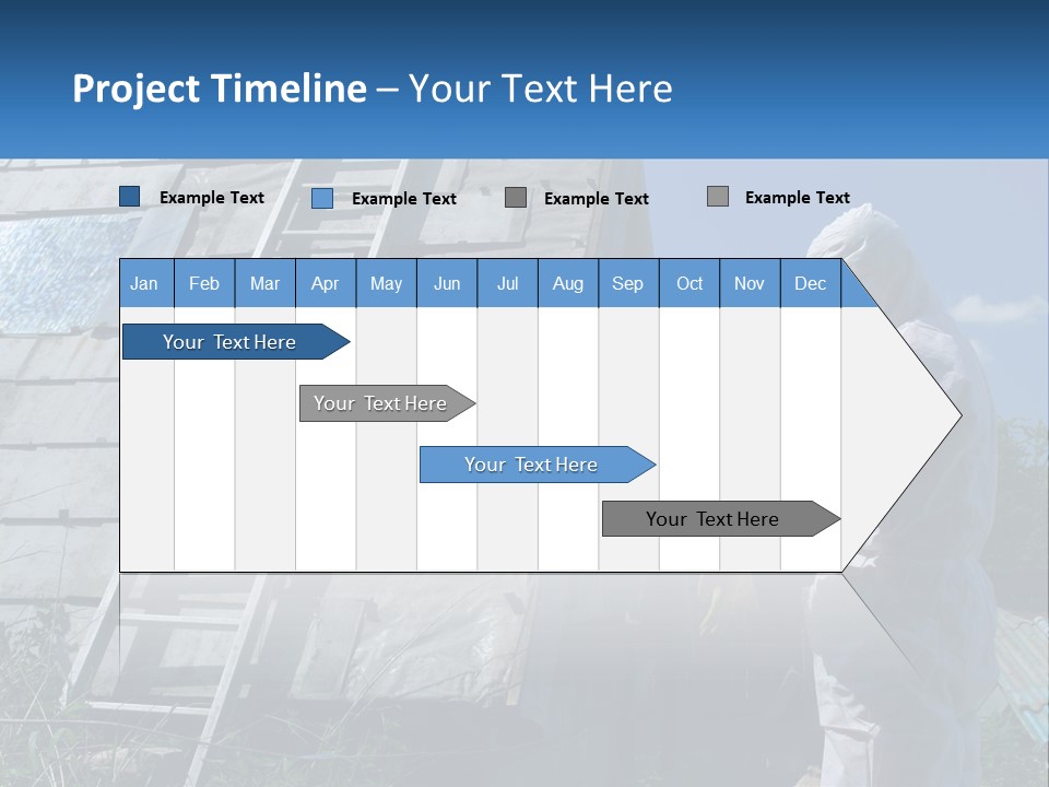 A Man In A White Suit And A Ladder Next To A Building PowerPoint Template