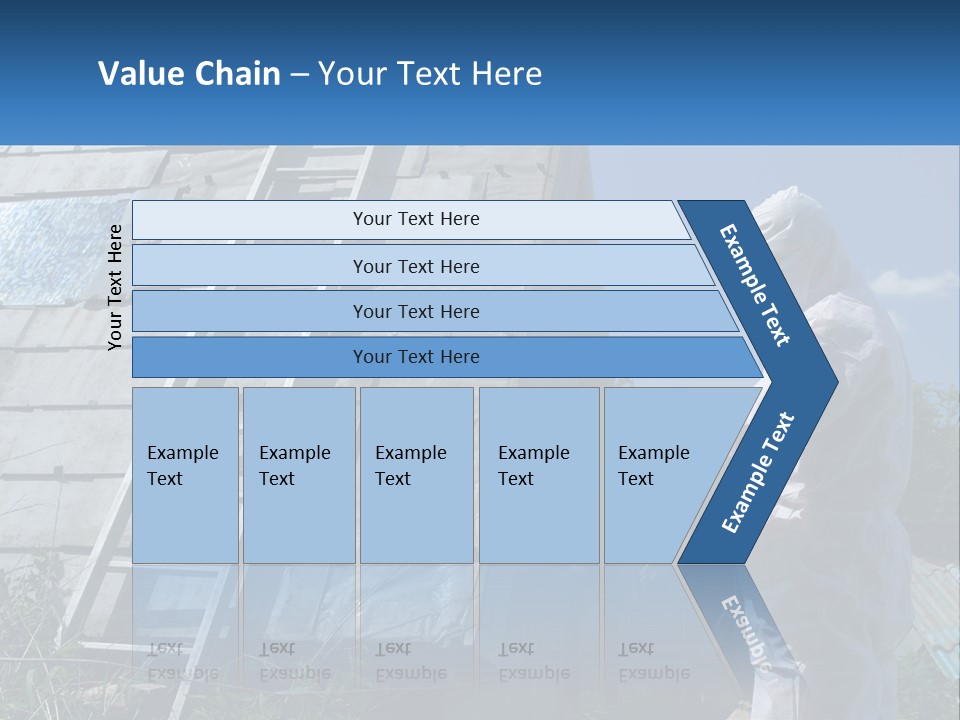 A Man In A White Suit And A Ladder Next To A Building PowerPoint Template