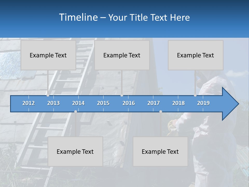 A Man In A White Suit And A Ladder Next To A Building PowerPoint Template