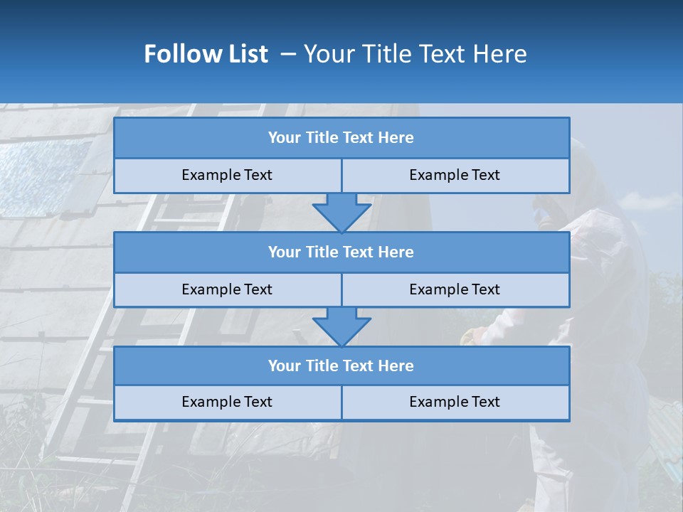 A Man In A White Suit And A Ladder Next To A Building PowerPoint Template