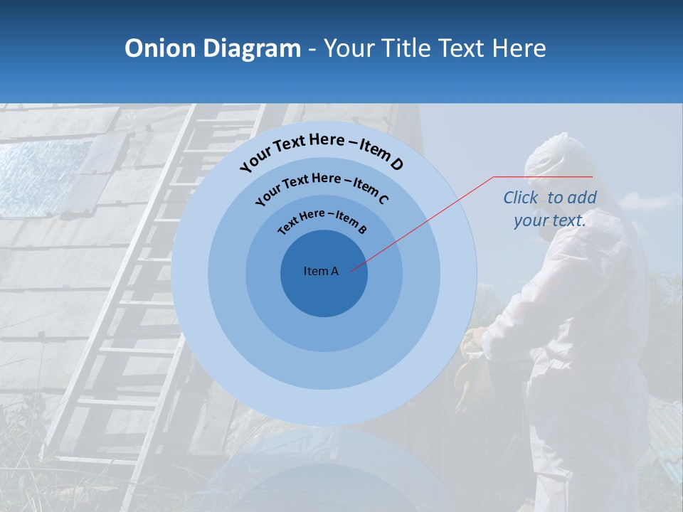 A Man In A White Suit And A Ladder Next To A Building PowerPoint Template