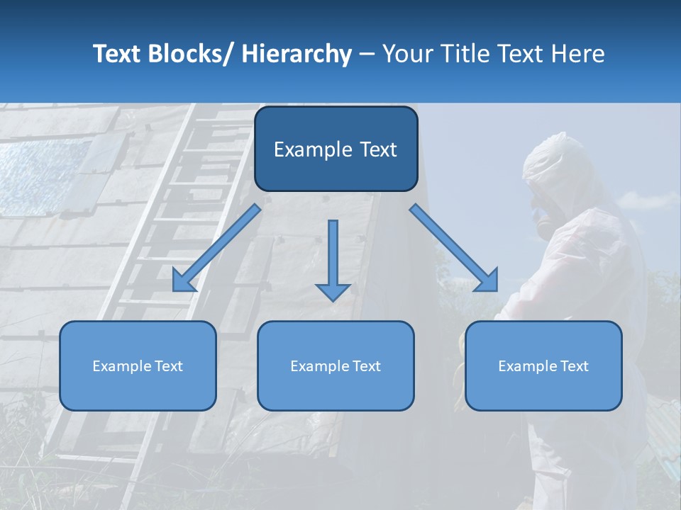 A Man In A White Suit And A Ladder Next To A Building PowerPoint Template