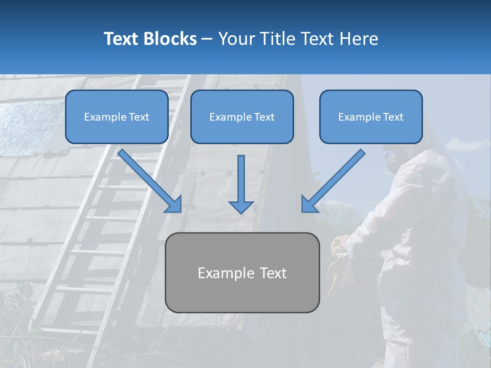 A Man In A White Suit And A Ladder Next To A Building PowerPoint Template