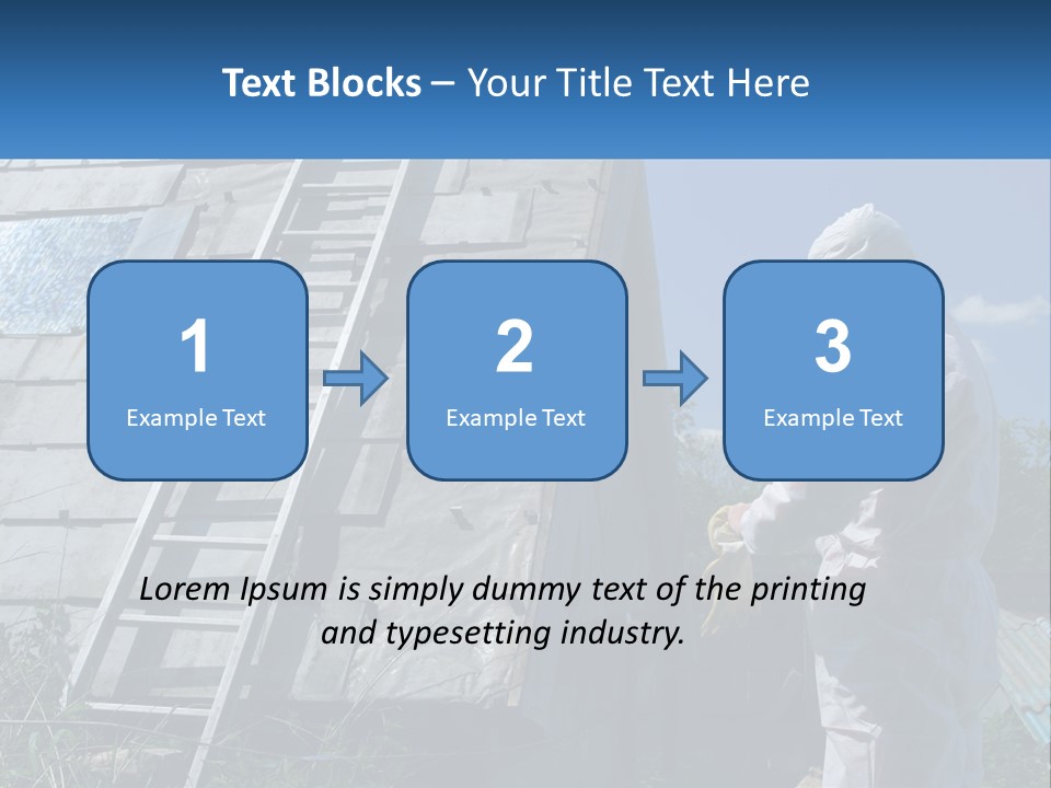 A Man In A White Suit And A Ladder Next To A Building PowerPoint Template