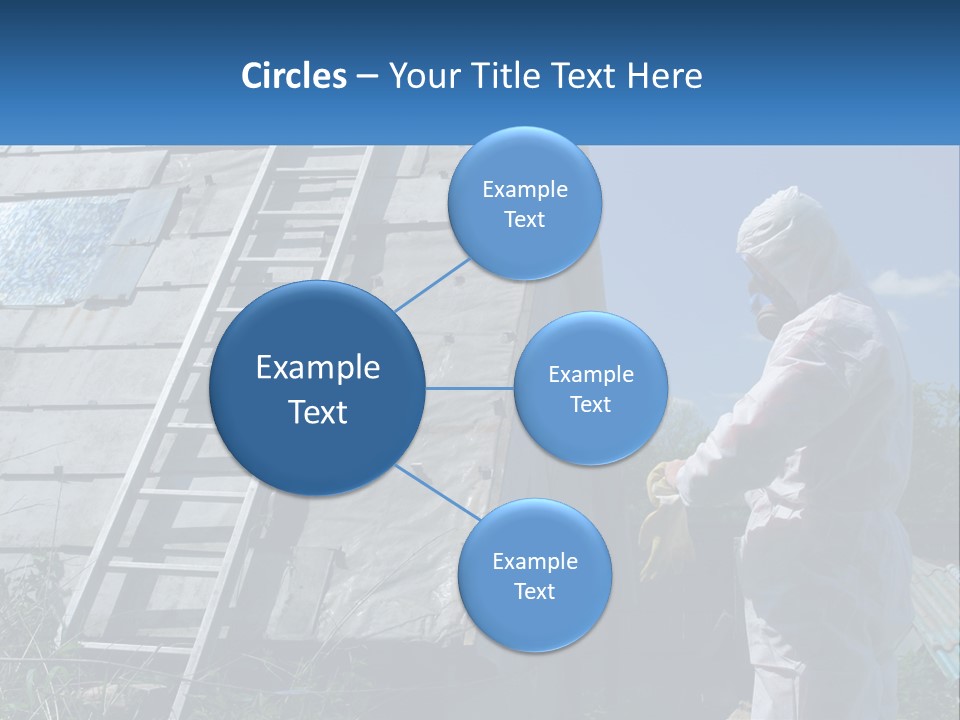 A Man In A White Suit And A Ladder Next To A Building PowerPoint Template