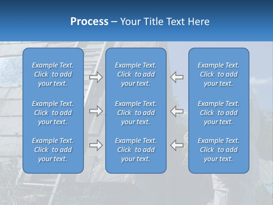 A Man In A White Suit And A Ladder Next To A Building PowerPoint Template