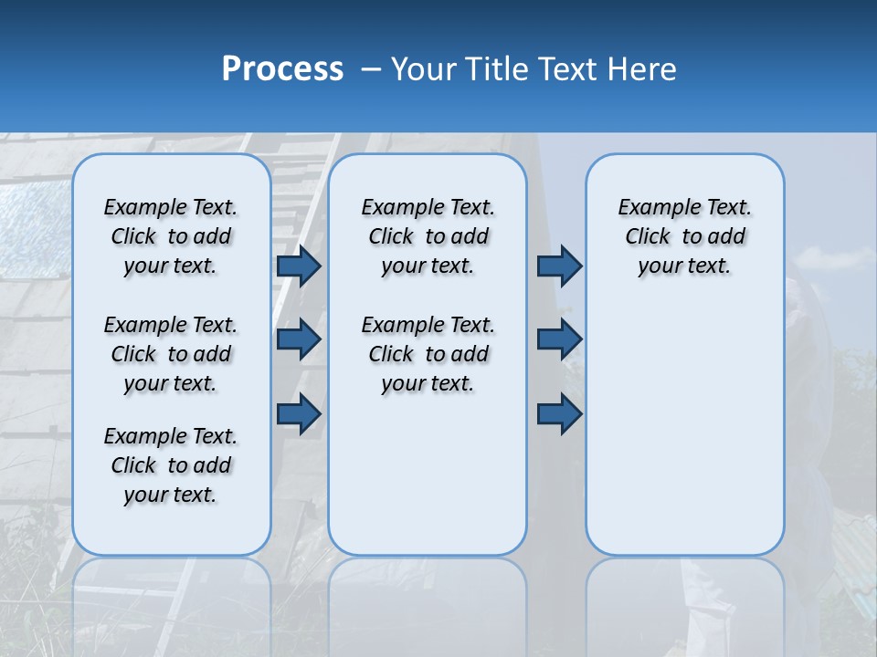 A Man In A White Suit And A Ladder Next To A Building PowerPoint Template