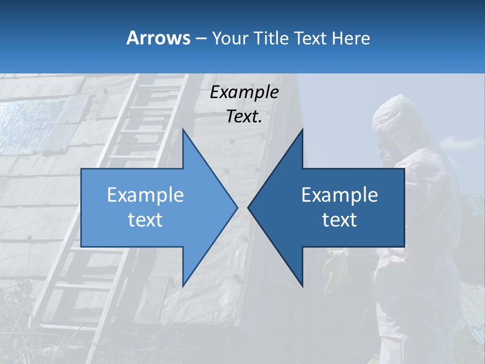 A Man In A White Suit And A Ladder Next To A Building PowerPoint Template