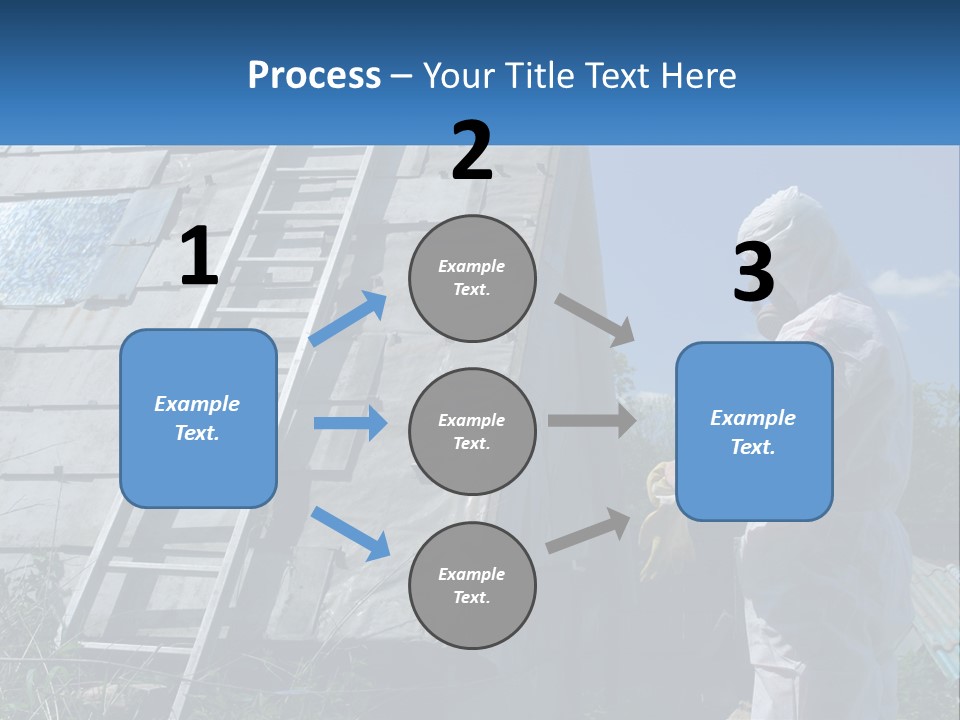 A Man In A White Suit And A Ladder Next To A Building PowerPoint Template