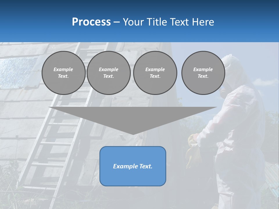 A Man In A White Suit And A Ladder Next To A Building PowerPoint Template