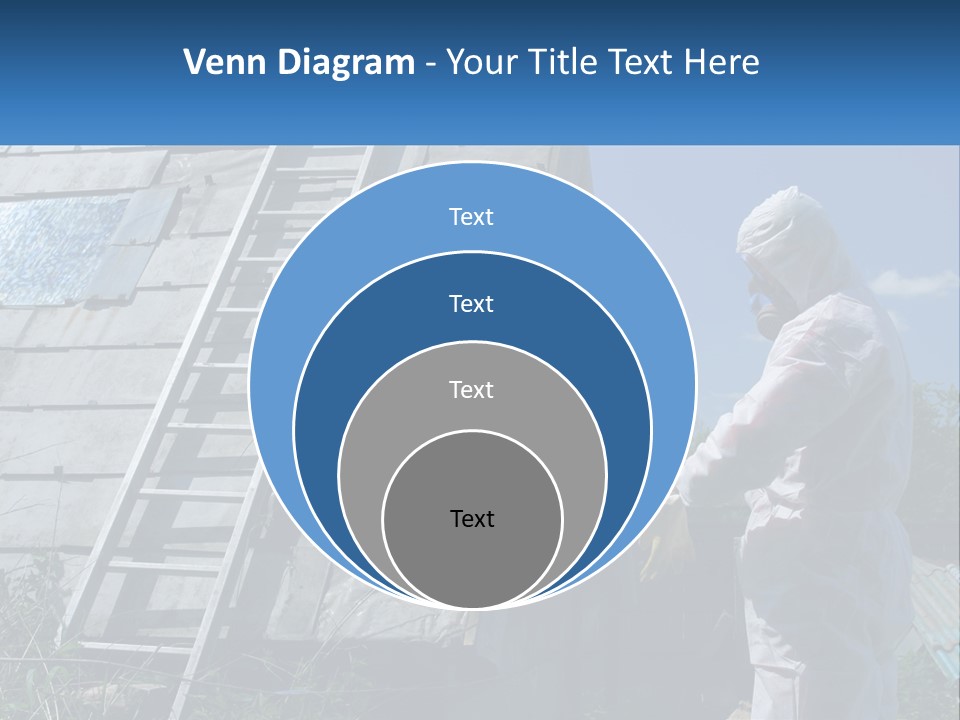A Man In A White Suit And A Ladder Next To A Building PowerPoint Template