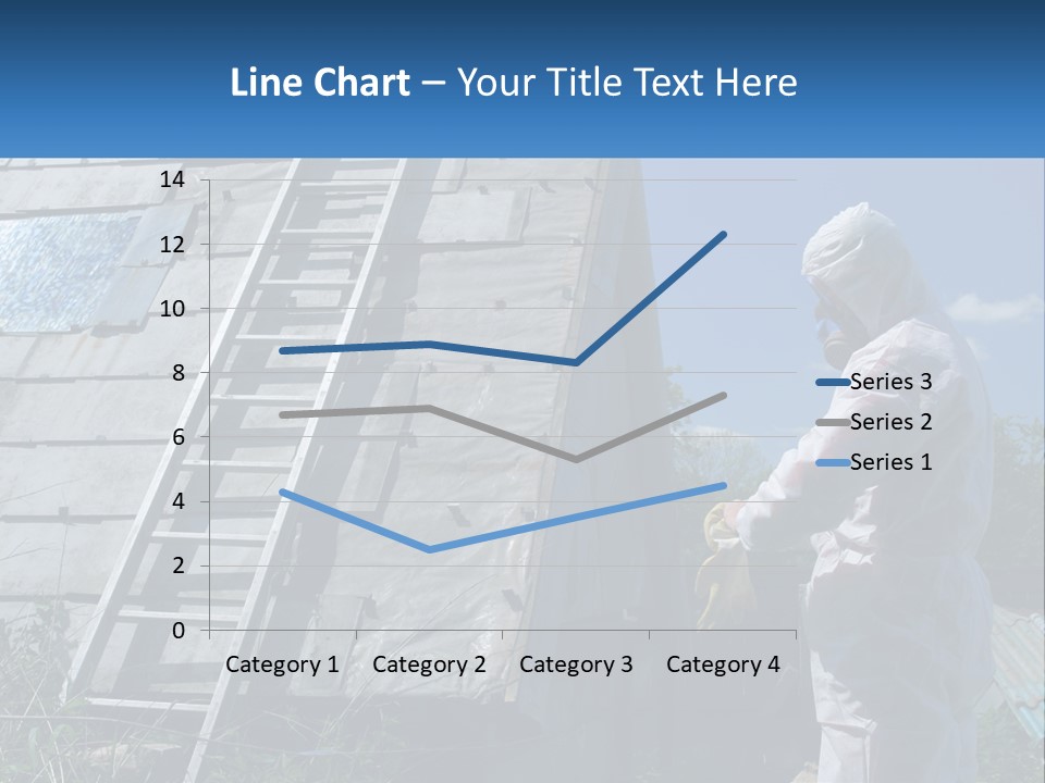 A Man In A White Suit And A Ladder Next To A Building PowerPoint Template