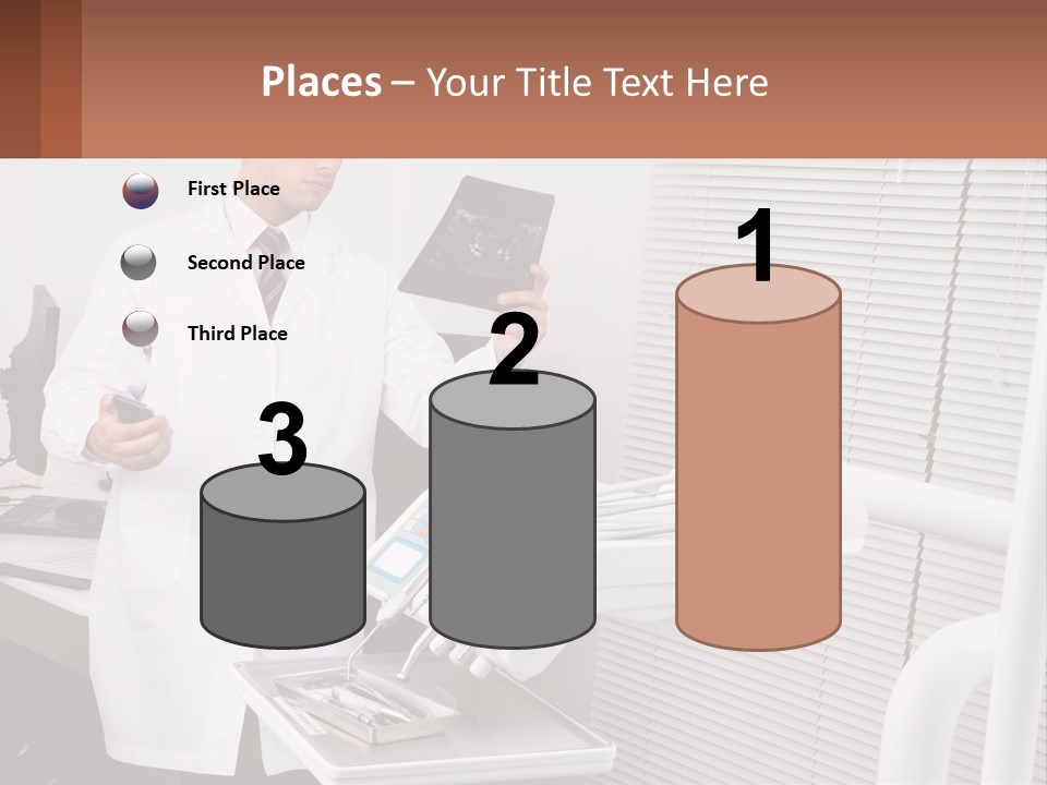 A Man In A White Lab Coat Holding A Tablet PowerPoint Template