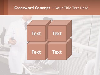 A Man In A White Lab Coat Holding A Tablet PowerPoint Template