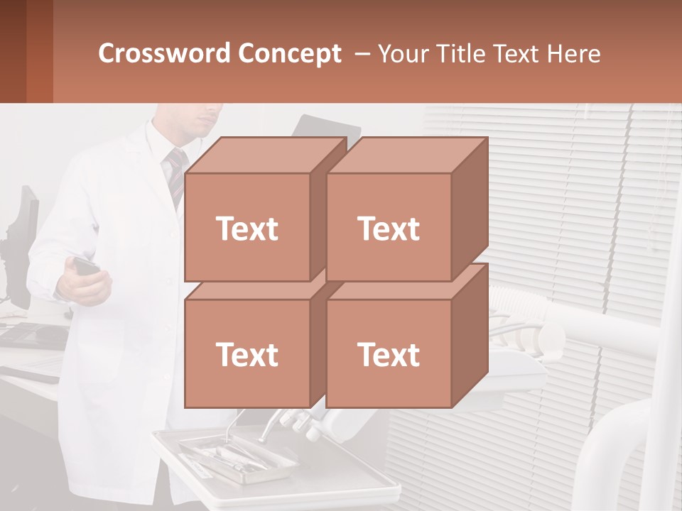 A Man In A White Lab Coat Holding A Tablet PowerPoint Template