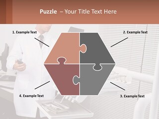 A Man In A White Lab Coat Holding A Tablet PowerPoint Template