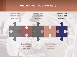 A Man In A White Lab Coat Holding A Tablet PowerPoint Template