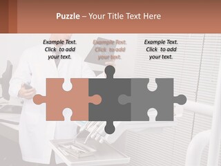 A Man In A White Lab Coat Holding A Tablet PowerPoint Template