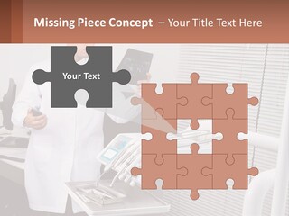 A Man In A White Lab Coat Holding A Tablet PowerPoint Template