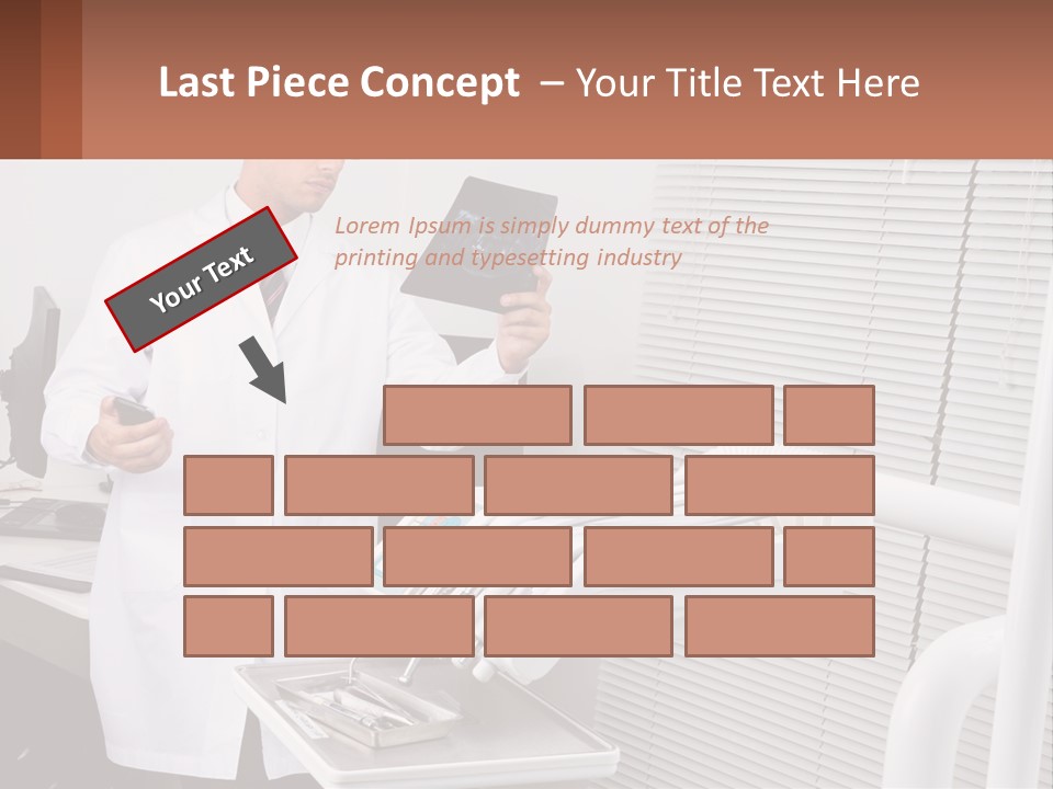 A Man In A White Lab Coat Holding A Tablet PowerPoint Template