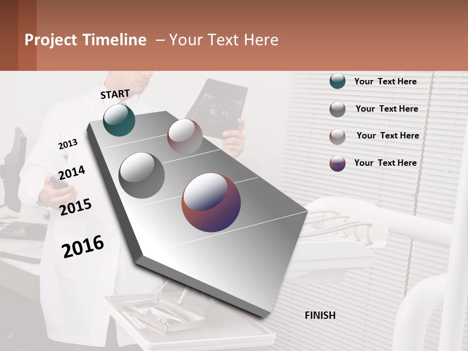 A Man In A White Lab Coat Holding A Tablet PowerPoint Template