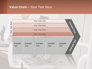 A Man In A White Lab Coat Holding A Tablet PowerPoint Template