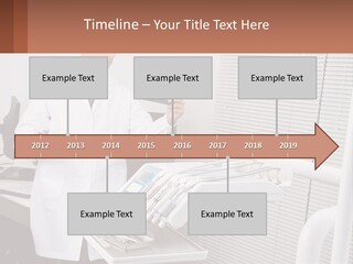 A Man In A White Lab Coat Holding A Tablet PowerPoint Template