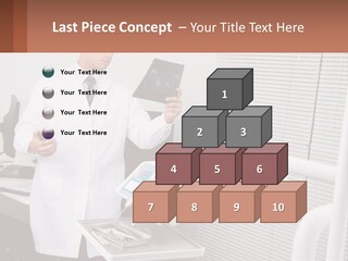 A Man In A White Lab Coat Holding A Tablet PowerPoint Template