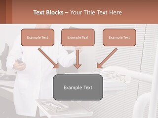 A Man In A White Lab Coat Holding A Tablet PowerPoint Template