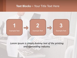 A Man In A White Lab Coat Holding A Tablet PowerPoint Template