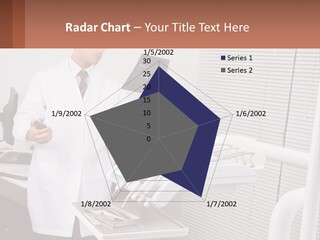 A Man In A White Lab Coat Holding A Tablet PowerPoint Template