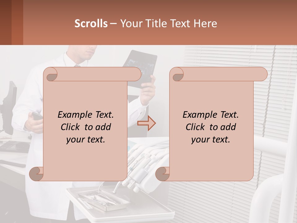 A Man In A White Lab Coat Holding A Tablet PowerPoint Template