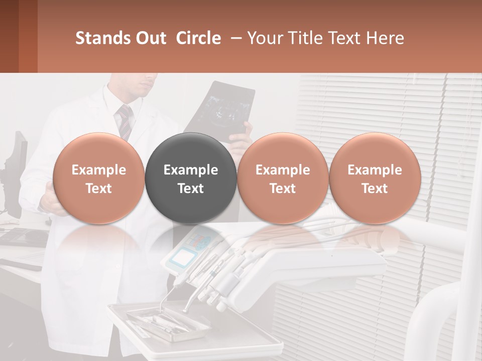A Man In A White Lab Coat Holding A Tablet PowerPoint Template