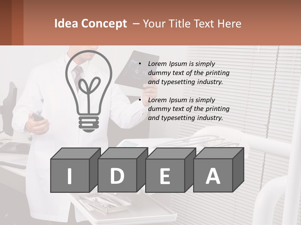 A Man In A White Lab Coat Holding A Tablet PowerPoint Template