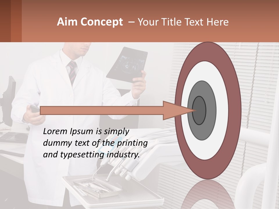 A Man In A White Lab Coat Holding A Tablet PowerPoint Template