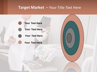 A Man In A White Lab Coat Holding A Tablet PowerPoint Template