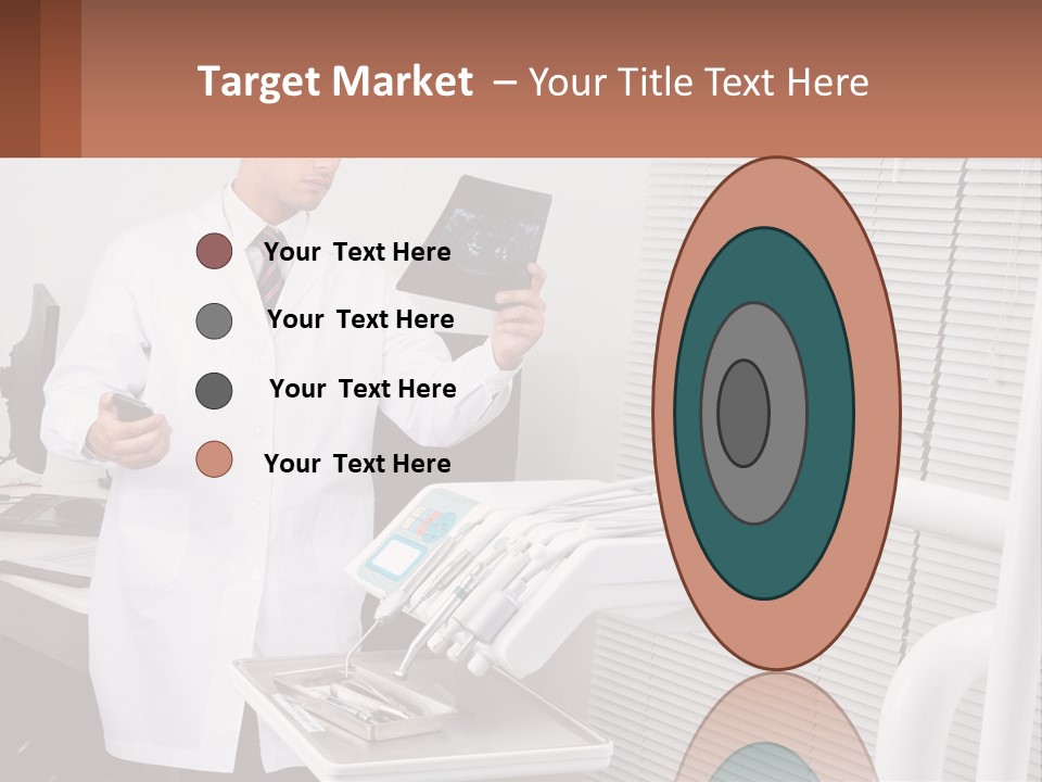 A Man In A White Lab Coat Holding A Tablet PowerPoint Template