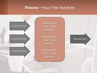 A Man In A White Lab Coat Holding A Tablet PowerPoint Template