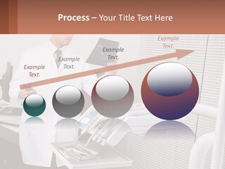 A Man In A White Lab Coat Holding A Tablet PowerPoint Template