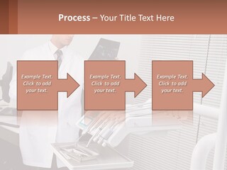 A Man In A White Lab Coat Holding A Tablet PowerPoint Template