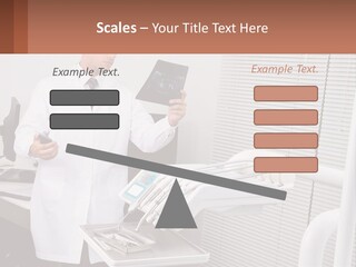 A Man In A White Lab Coat Holding A Tablet PowerPoint Template