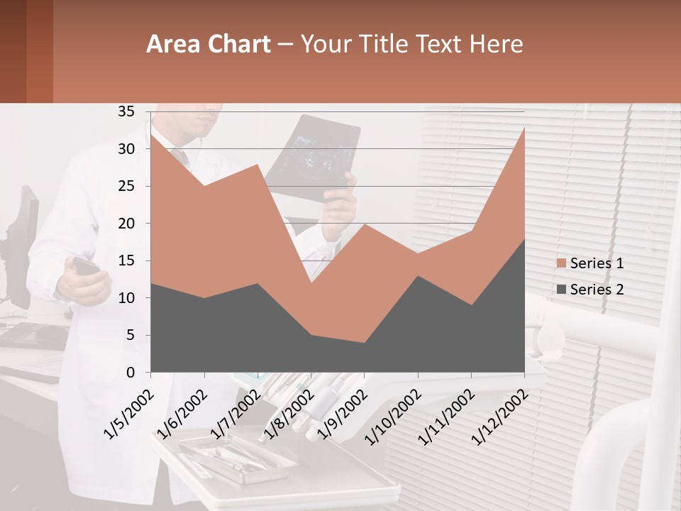 A Man In A White Lab Coat Holding A Tablet PowerPoint Template