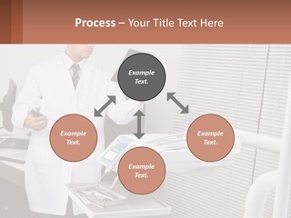 A Man In A White Lab Coat Holding A Tablet PowerPoint Template
