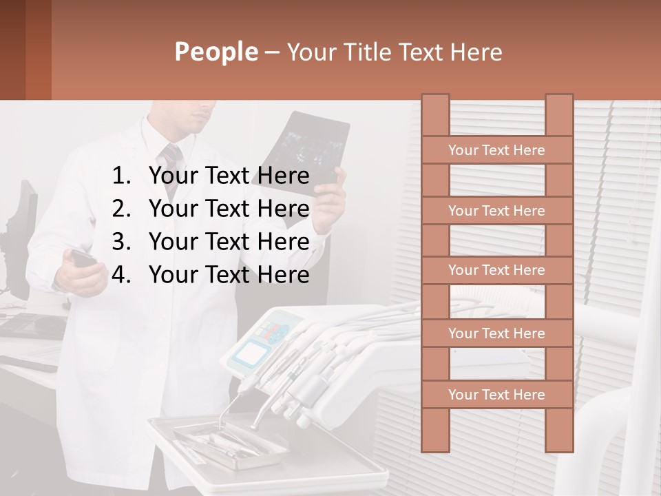 A Man In A White Lab Coat Holding A Tablet PowerPoint Template