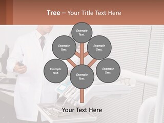 A Man In A White Lab Coat Holding A Tablet PowerPoint Template