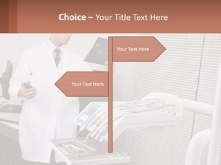 A Man In A White Lab Coat Holding A Tablet PowerPoint Template