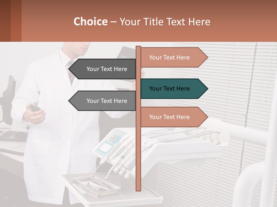 A Man In A White Lab Coat Holding A Tablet PowerPoint Template