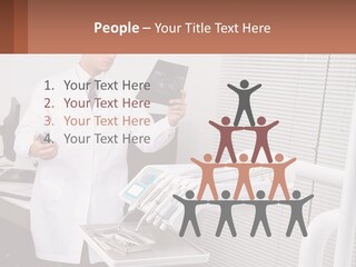 A Man In A White Lab Coat Holding A Tablet PowerPoint Template