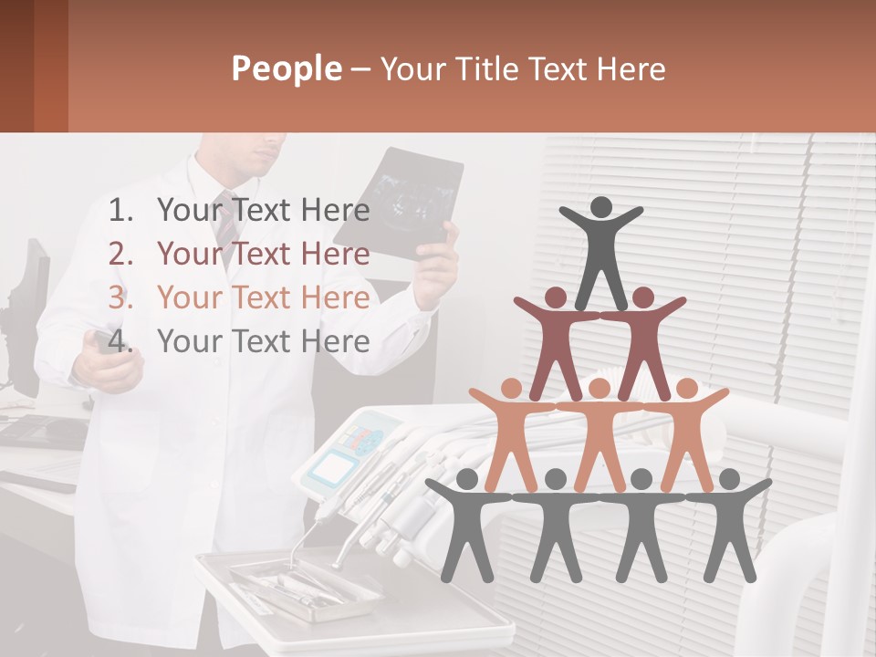 A Man In A White Lab Coat Holding A Tablet PowerPoint Template